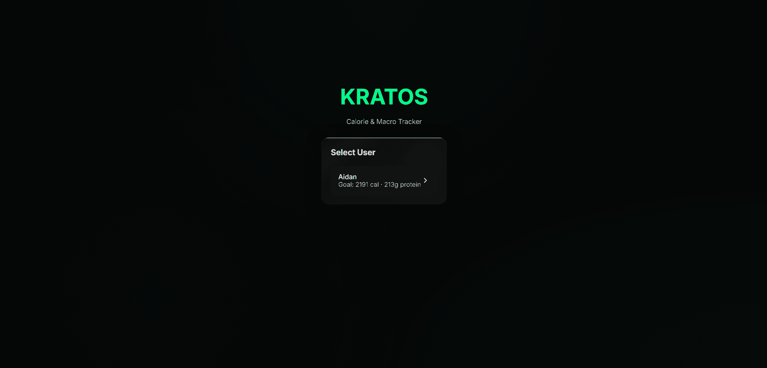 Kratos - Calorie and Macro Tracker